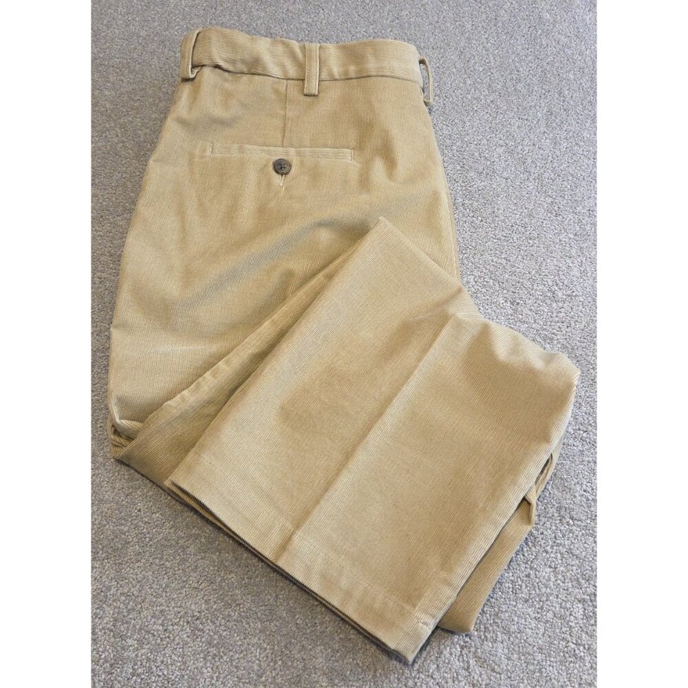 Haggar Tan Corduroy Pants Cotton Spandex Straight Leg Classic Fit Size 38 X 29